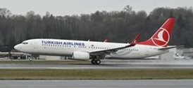 Turkish airlines plane taking off